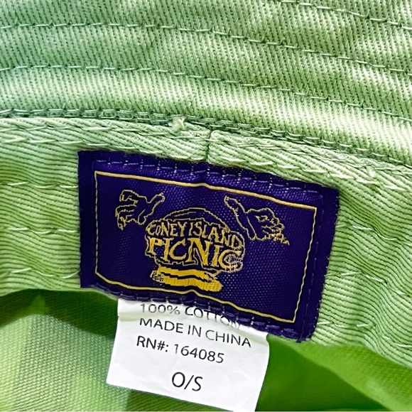 (SOLD) Coney Island Picnic Neon Green Bucket Hat • Mint Condition - Picture 8 of 10